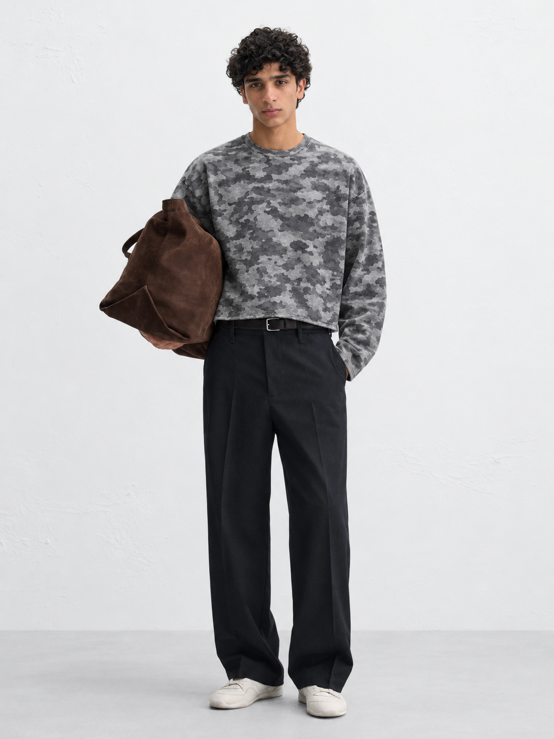 Camo Crewneck - Silver