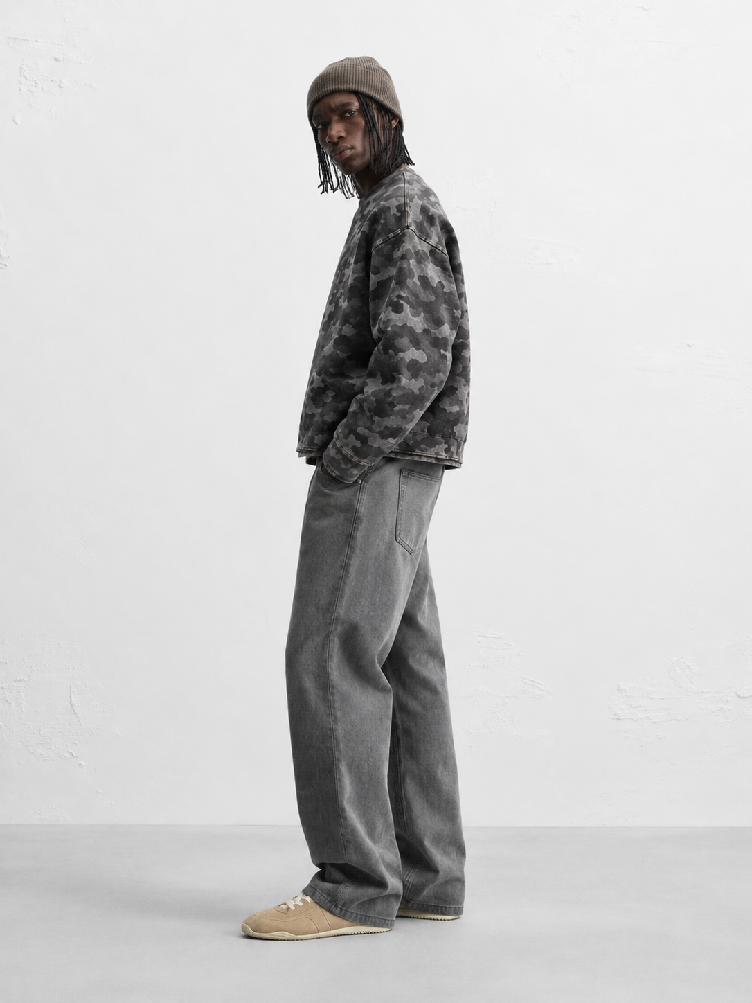 Camo Crewneck - Black