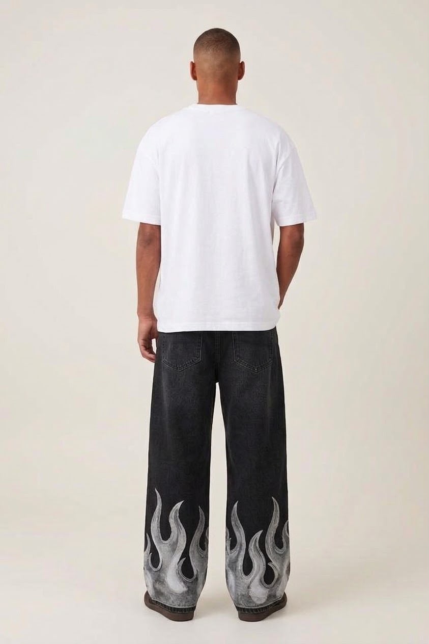 White Flame Baggy Jeans